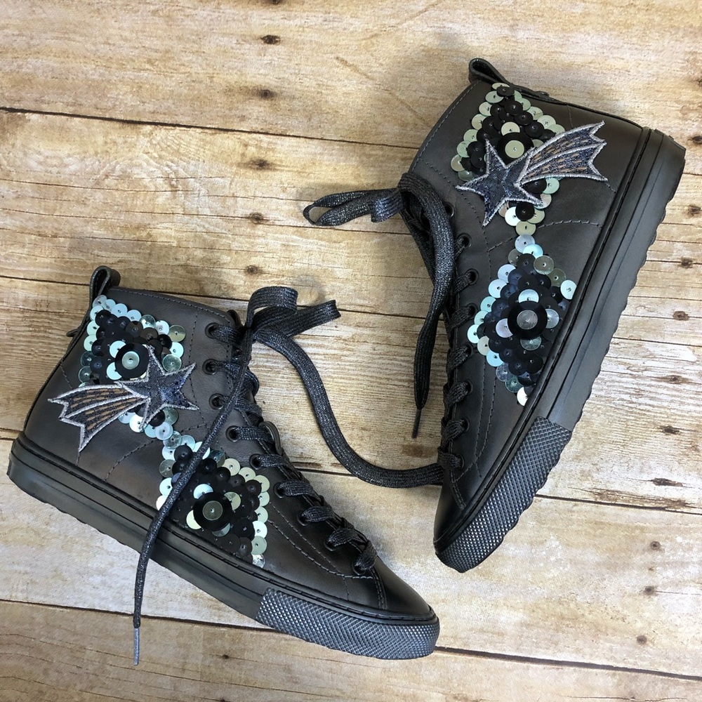 Coach C216 Sequin Star High Top Sneakers - Picture 3 of 9